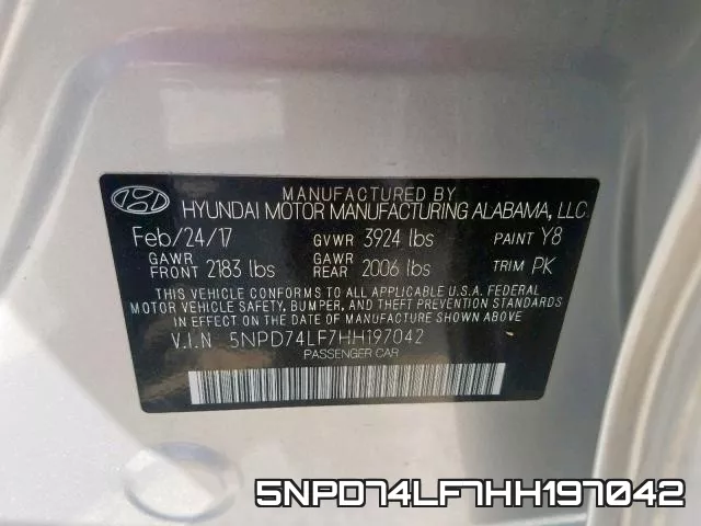 5NPD74LF7HH197042 фото 2