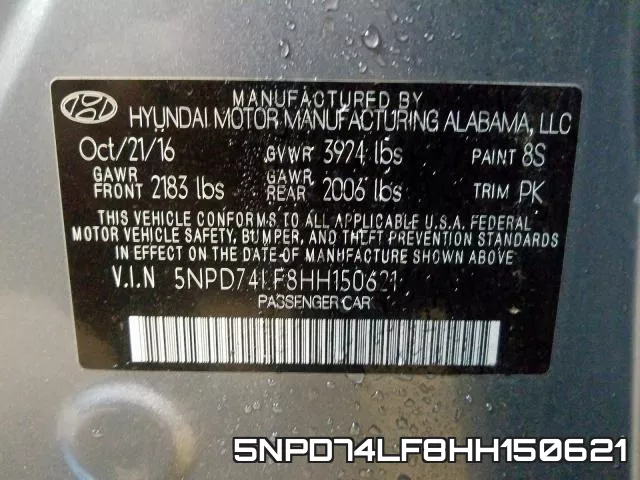 5NPD74LF8HH150621 фото 2