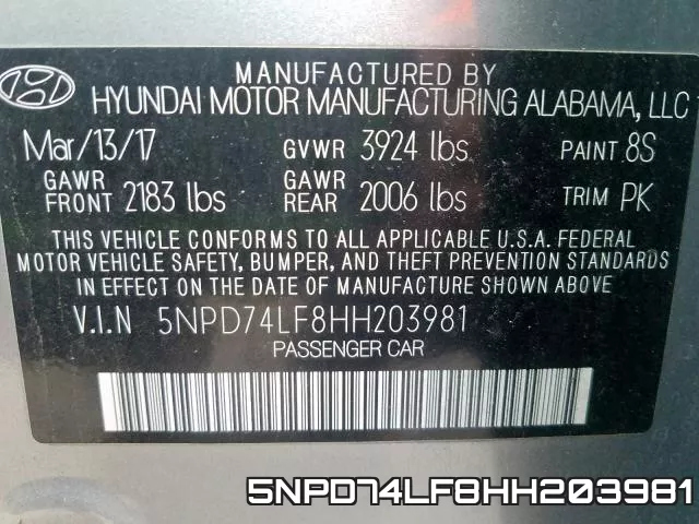 5NPD74LF8HH203981 фото 2