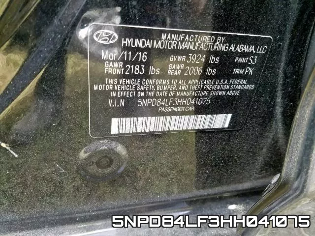 5NPD84LF3HH041075 фото 2