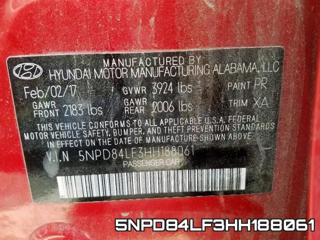 5NPD84LF3HH188061 фото 2