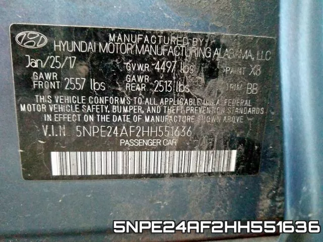 5NPE24AF2HH551636 фото 2