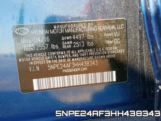 5NPE24AF3HH438343 фото 2