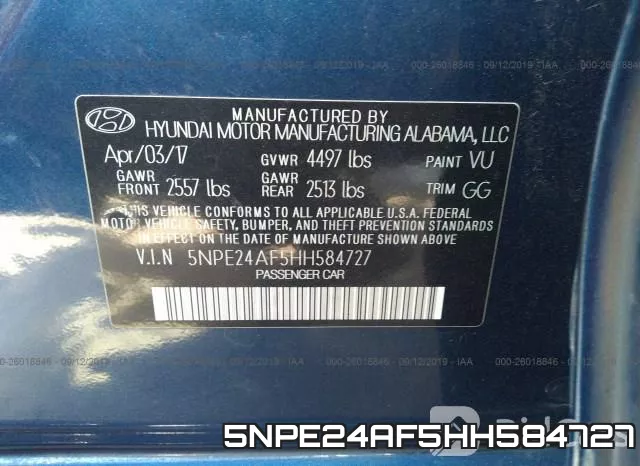 5NPE24AF5HH584727 фото 10