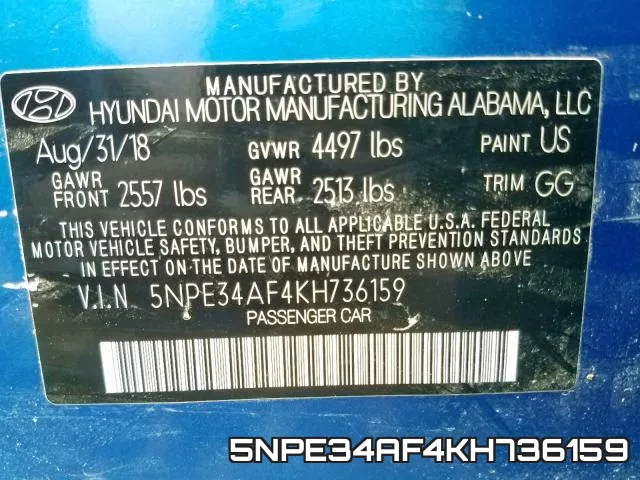 5NPE34AF4KH736159 фото 2