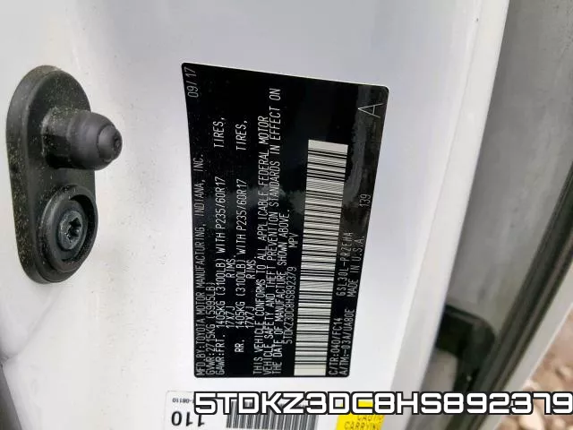 5TDKZ3DC8HS892379 фото 2