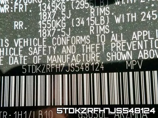 5TDKZRFH7JS548124 фото 2