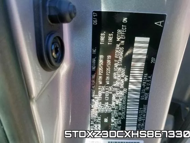 5TDXZ3DCXHS867330 фото 2