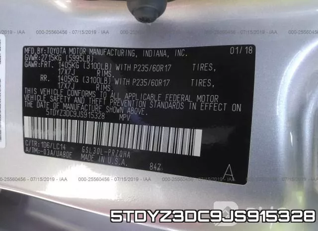 5TDYZ3DC9JS915328 фото 10
