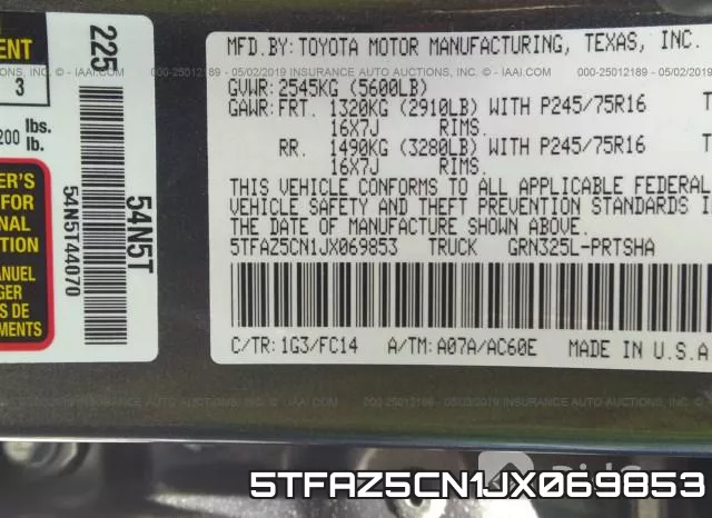 5TFAZ5CN1JX069853 фото 10