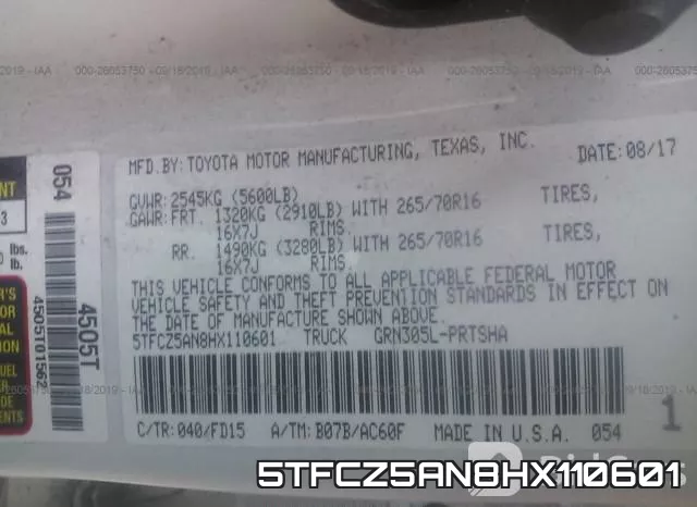 5TFCZ5AN8HX110601 фото 10