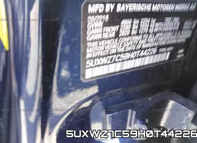 5UXWZ7C59H0T44226 фото 10