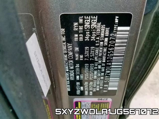 5XYZWDLA1JG567072 фото 2