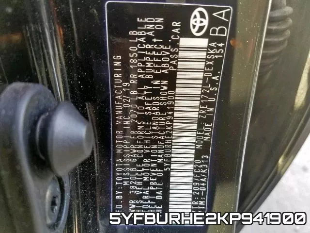 5YFBURHE2KP941900 фото 2
