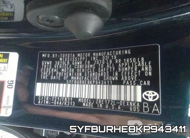 5YFBURHE8KP943411 фото 10