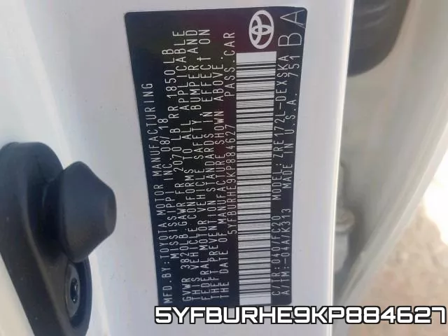 5YFBURHE9KP884627 фото 2