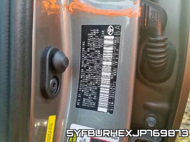 5YFBURHEXJP769873 фото 2