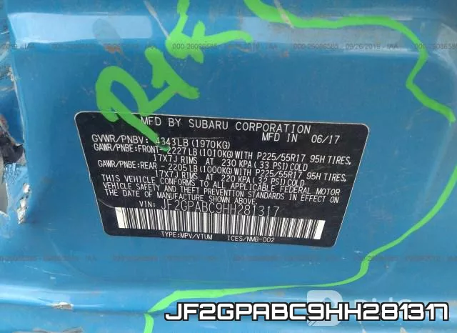 JF2GPABC9HH281317 фото 10