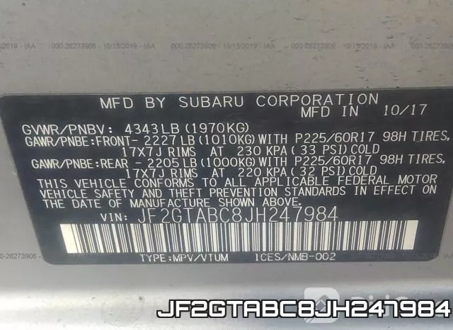JF2GTABC8JH247984 фото 10