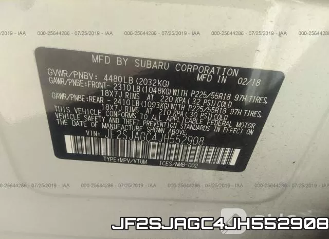 JF2SJAGC4JH552908 фото 10