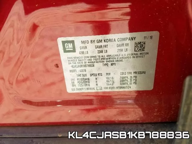 KL4CJASB1KB788836 фото 2