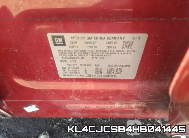 KL4CJCSB4HB041445 фото 10