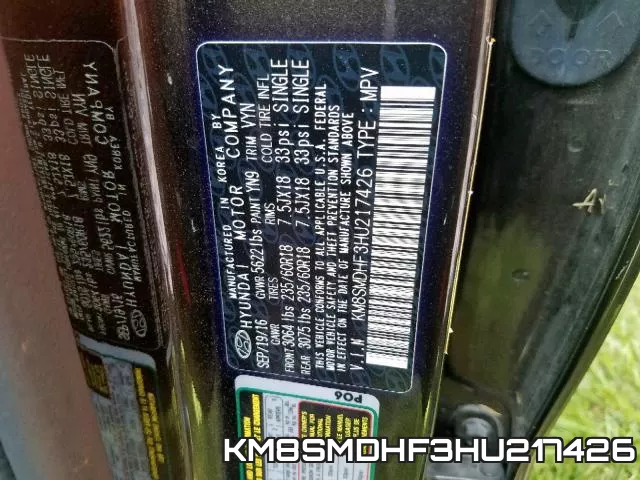 KM8SMDHF3HU217426 фото 2