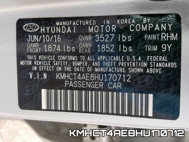 KMHCT4AE8HU170712 фото 2