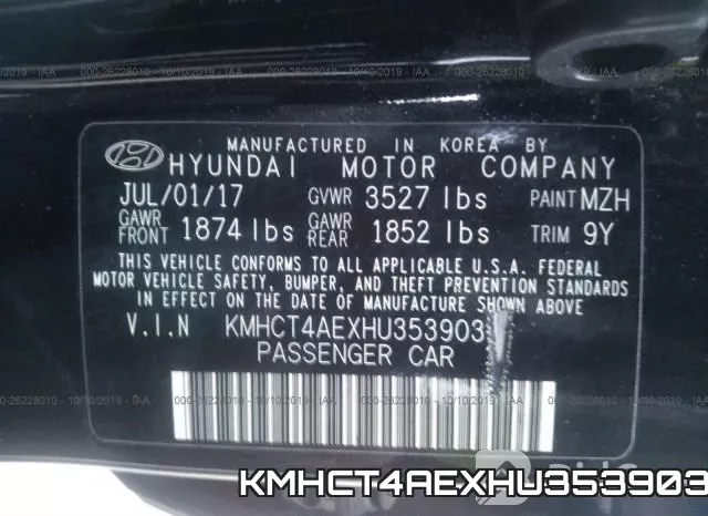 KMHCT4AEXHU353903 фото 10