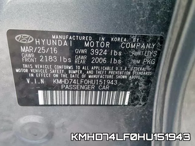 KMHD74LF0HU151943 фото 2