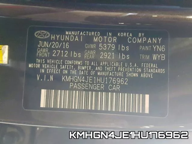 KMHGN4JE1HU176962 фото 2