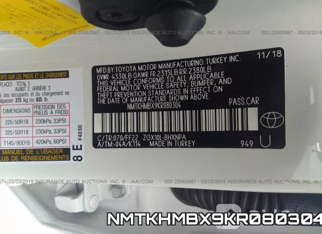 NMTKHMBX9KR080304 фото 10