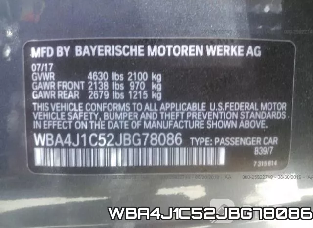 WBA4J1C52JBG78086 фото 10