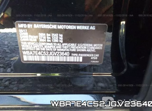 WBA7E4C52JGV23640 фото 10