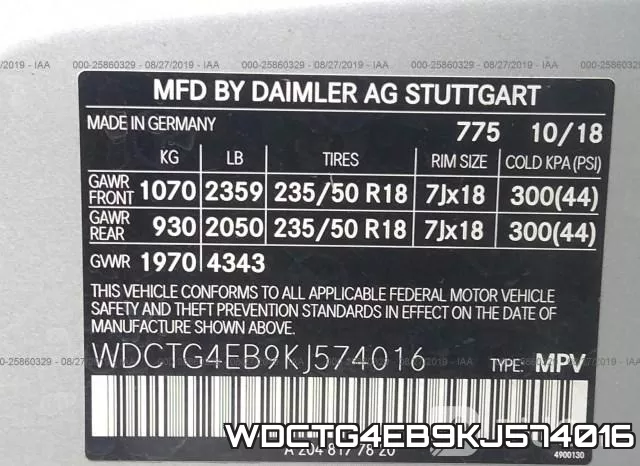 WDCTG4EB9KJ574016 фото 10