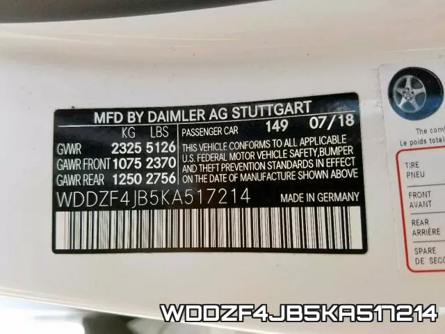 WDDZF4JB5KA517214 фото 2
