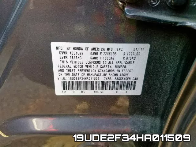 19UDE2F34HA011509 фото 2