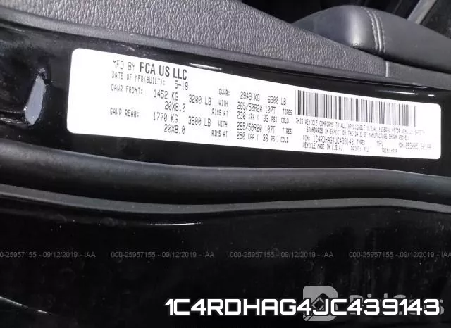 1C4RDHAG4JC439143 фото 10