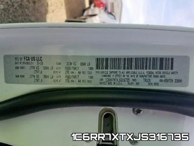 1C6RR7XTXJS316735 фото 2