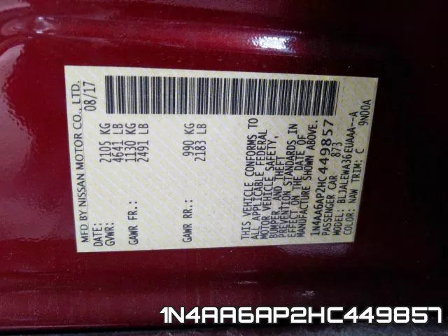 1N4AA6AP2HC449857 фото 2