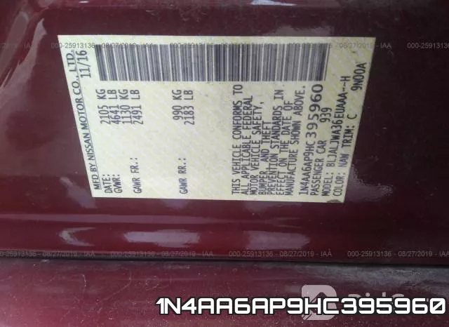 1N4AA6AP9HC395960 фото 10