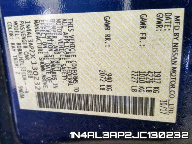 1N4AL3AP2JC130232 фото 2