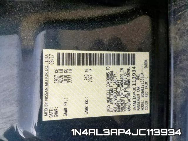 1N4AL3AP4JC113934 фото 2