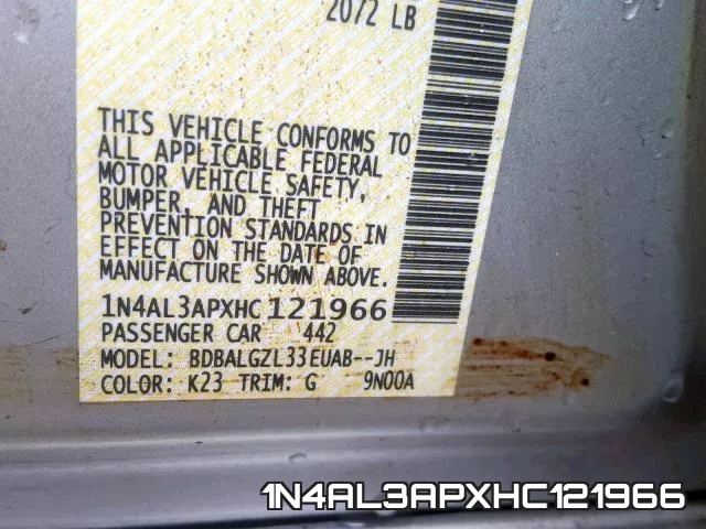1N4AL3APXHC121966 фото 2