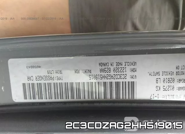 2C3CDZAG2HH519015 фото 10