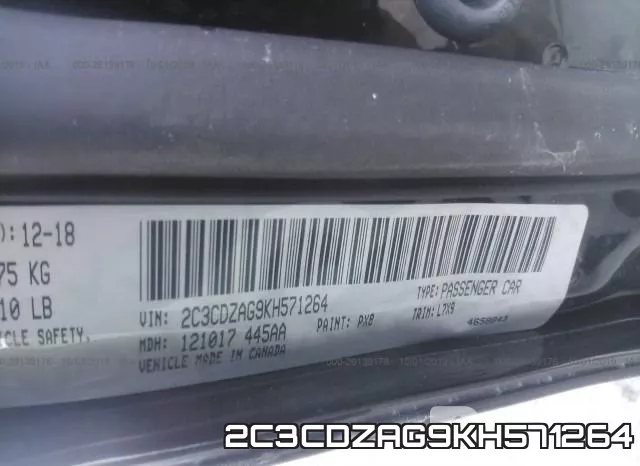 2C3CDZAG9KH571264 фото 10