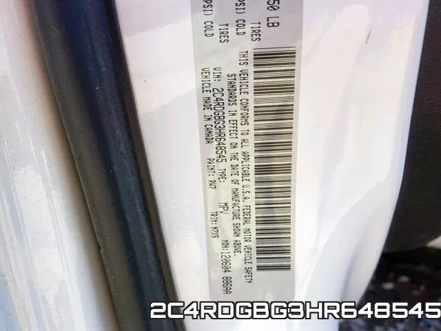 2C4RDGBG3HR648545 фото 2