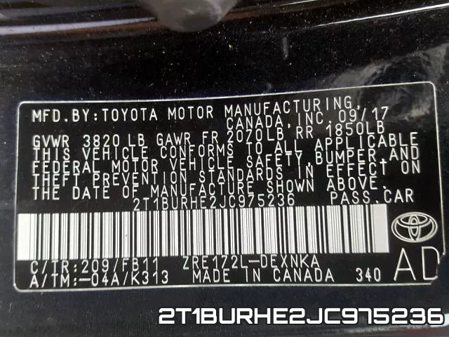 2T1BURHE2JC975236 фото 2