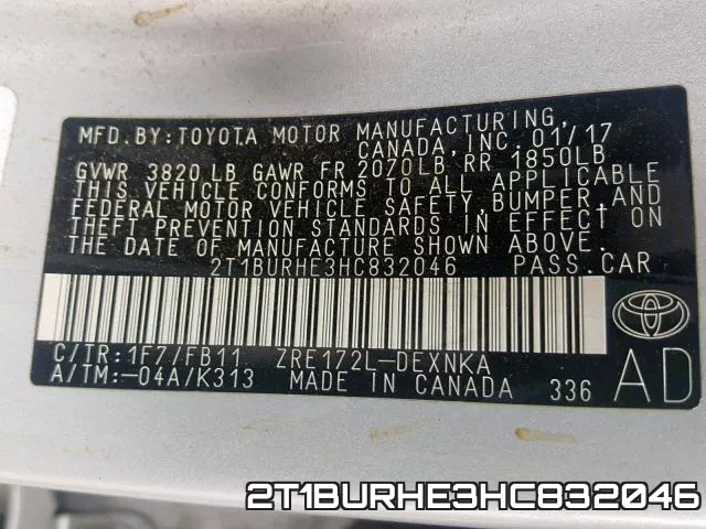 2T1BURHE3HC832046 фото 2