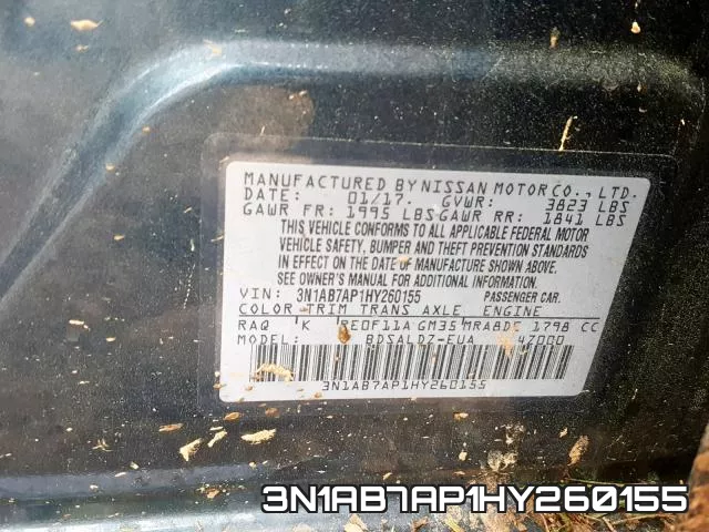 3N1AB7AP1HY260155 фото 2